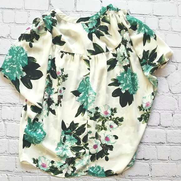 Sami & Jo Button Up Blouse Floral Top Sz Small - Picture 8 of 8